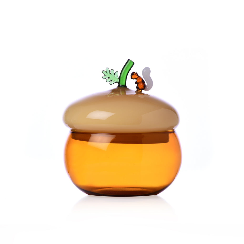 Campana Scoiattolo Ichendorf Acorns - Decorazione Natalizia In Vetro Borosilicato, Ambra, Fatto A Mano - Foto 7