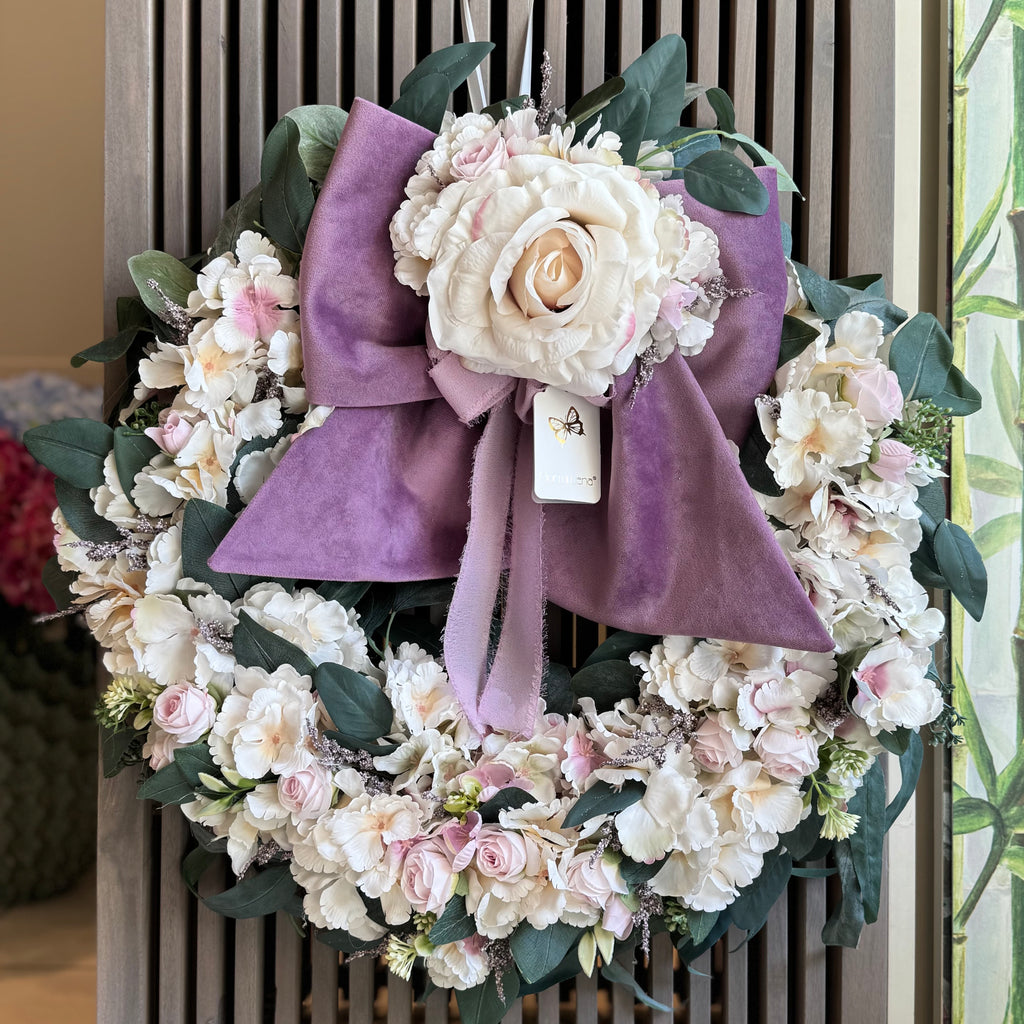 Ghirlanda Di Eucalipto Artificiale Verde, Ghirlanda Rotonda Da 30 Cm Con Pannelli In Legno Decorazione Da Parete Con Fiori Bianchi E Verdi Ghirlanda Estiva 76758836