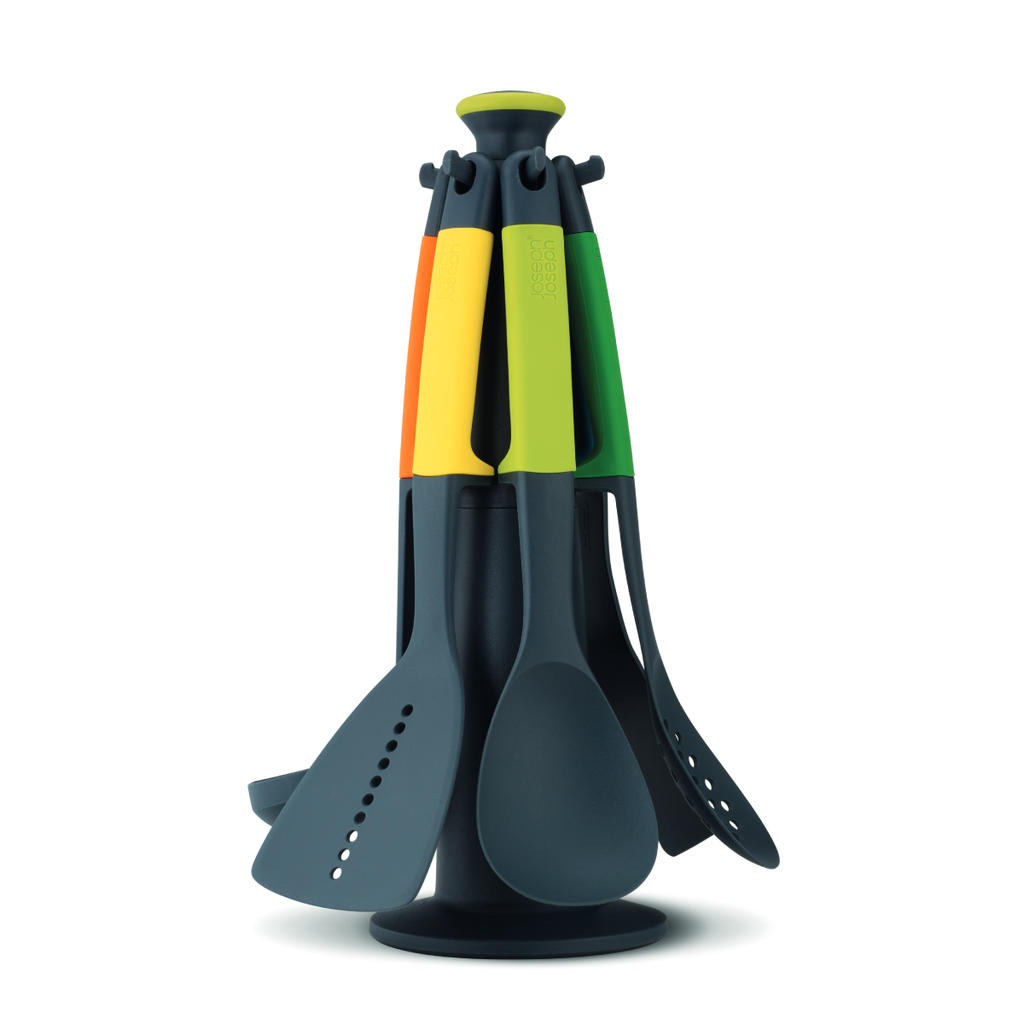 Joseph Joseph Elevate Set 6 Utensili Da Cucina - Teste In Nylon, Manici In Silicone, Multicolore - Foto 7