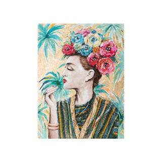 Agave Quadro Tropical Chic Dipinto a Mano 90x120 cm