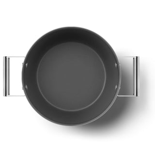 Smeg Cookware Casseruola alta due manici con coperchio 26 cm Panna CKFC2611CRM