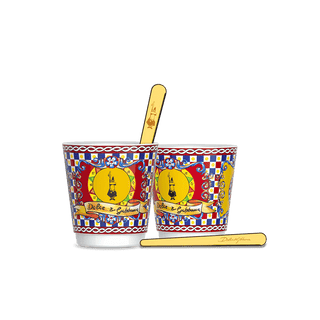 Bialetti Set 2 Bicchierini e 2 Palettine Carretto Siciliano Dolce&Gabbana