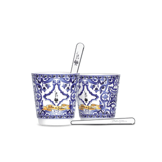 Bialetti Set 2 Bicchierini e 2 Palettine Blu Mediterraneo Dolce&Gabbana