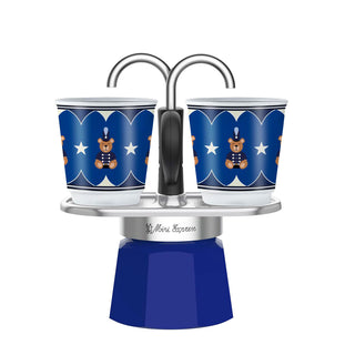 Bialetti Set Mini Express Natalizio Mr con 2 Tazzine Blu