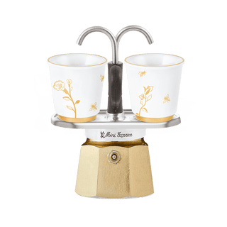 Bialetti Mini Express Set with Gold Bee Cups