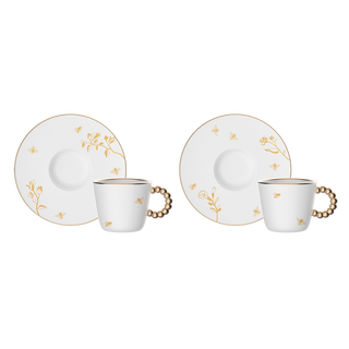 Bialetti Set of 2 Perle Api Coffee Cups in Porcelain 80 ML