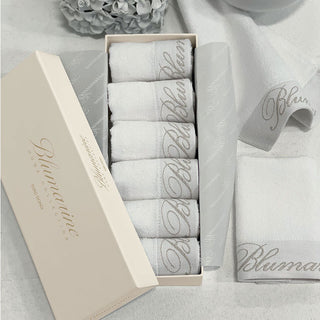 Blumarine Set of 6 White Spa Washcloths 25x25 cm in Cotton