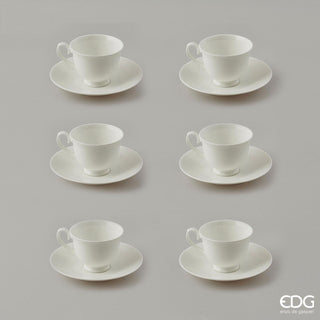 EDG Enzo De Gasperi Set of 6 Clara Coffee Cups with Saucer D7 cm