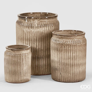 EDG Enzo De Gasperi Vaso Glaze Rotondo H70 cm Sabbia