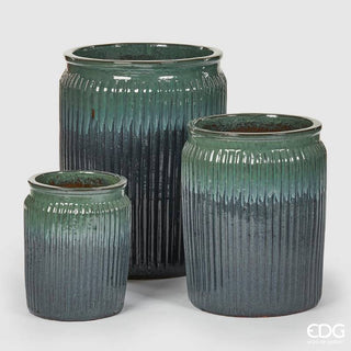 EDG Enzo De Gasperi Vaso Glaze Rotondo H40 D29 cm Verde
