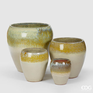 EDG Enzo De Gasperi Vaso Glaze Bombato in Ceramica H52 cm