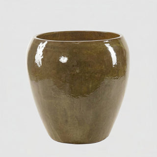 EDG Enzo De Gasperi Vaso Glaze Bombato H68 cm Oliva