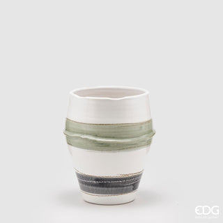 EDG Enzo De Gasperi Phoenix Vase Ceramic Bands H29 D23 cm