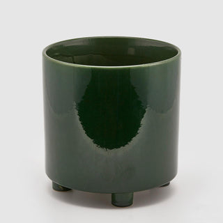EDG Enzo De Gasperi Cylinder Chakra Vase with Feet H28 D20 cm Green
