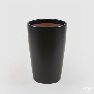 EDG Enzo De Gasperi Glaze Vase in Ceramic H41 cm Black