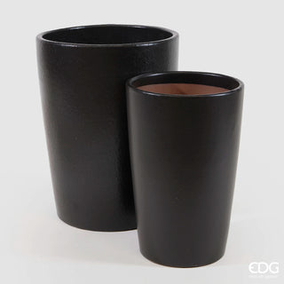 EDG Enzo De Gasperi Glaze Vase in Ceramic H41 cm Black