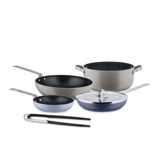 Batería de cocina Alessi Tama de 5 piezas.