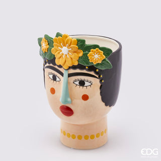 EDG Enzo de Gasperi Frida Kahlo jarrón con pendientes h 27 cm Coral