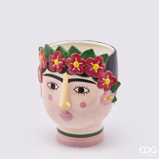 EDG Enzo de Gasperi Frida Kahlo jarrón con pendientes h 27 cm Coral