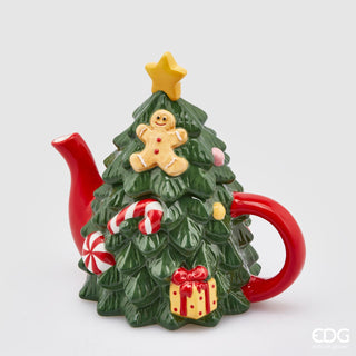 EDG Enzo De Gasperi Teapot Red Christmas Gift Box H19 cm