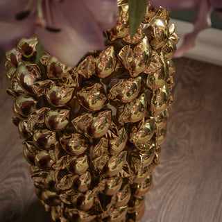 EDG Enzo De Gasperi Vase Chakra Lemons with Leaves H63 D31 cm Gold