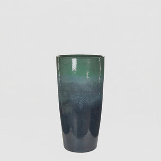 EDG Enzo De Gasperi Vaso Glaze Rotondo H60 cm Verde Petrolio