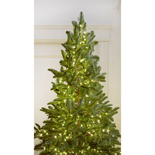 Albero di Natale Rockefeller Slim di Salvatore Izzo H210 cm Ultra Realistico Total PE 2200 Led con Tronco Incluso