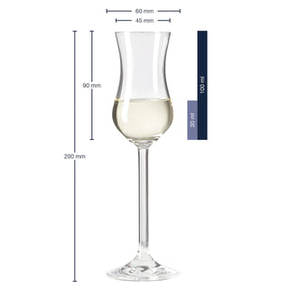 Leonardo Set of 6 Grappa Daily Glasses in Glass 100 ml