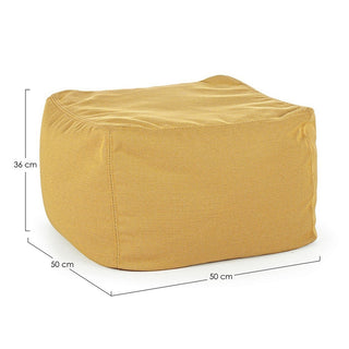 Andrea Bizzotto Pouf in Sparrow Citron Fabric for Outdoors 50x50 cm