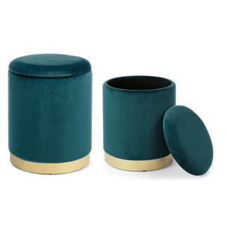 Andrea Bizzotto Set of 2 Container Poufs Polina Navyus