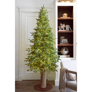 Albero di Natale Rockefeller Slim di Salvatore Izzo H210 cm Ultra Realistico Total PE 2200 Led con Tronco Incluso