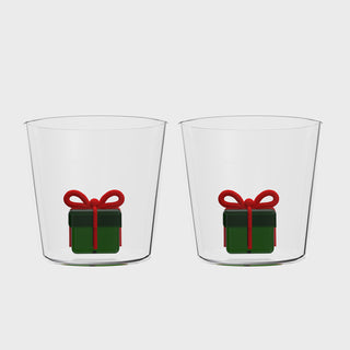 Ichendorf Milano Christmas Tales Set 2 Tumbler Regalo Verde in Vetro Borosilicato