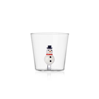 Ichendorf Milano Christmas Tales Set 2 Tumbler Pupazzo di Neve in Vetro Borosilicato