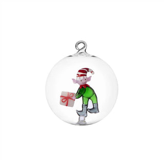 Ichendorf Milano Christmas Tales Palla di Natale Elfo Verde con Regalo