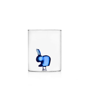 Ichendorf Milano x Qeeboo Tumbler Coniglio in Vetro Borosilicato Blu