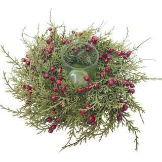 Andrea Bizzotto Adelle-kaarsenhouder groen met bessen D24,5 cm