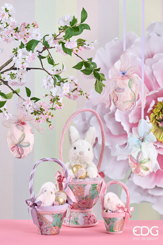 EDG Enzo De Gasperi Decoro Cesto Pulcini H23 cm