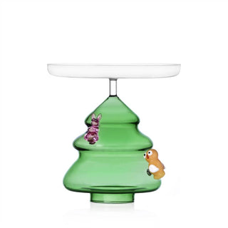 Ichendorf Milano Christmas Tree Stand with Owl and Rabbit in Borosilicate Glass