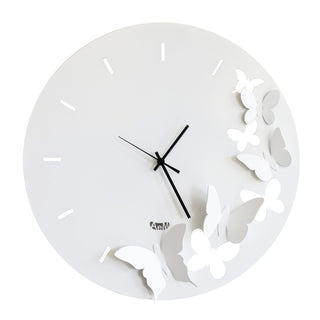 Arti e Mestieri Wall Clock Butterfly Spring White 40 cm