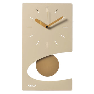 Arti & Mestieri Orologio a Pendolo Eclipse 25x44 cm Crema e Oro Laccato