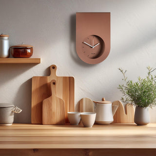 Arts &amp; Crafts Klappenuhr 21x32 cm Mokka