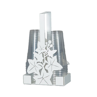 Arts &amp; Crafts Ivy Glashalter aus weißem Metall