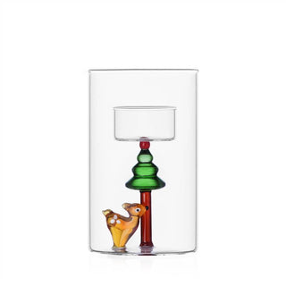 Ichendorf Milano Tree of Dreams and Lonely Deer Tealight Holder in Borosilicate Glass