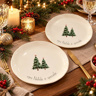 Simple Day Set 2 Piatti Dessert Ogni Natale è Speciale 21 cm