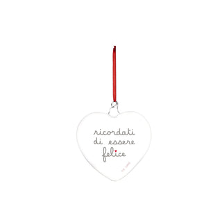 Simple Day Pallina di Natale Cuore Ricordati di Essere Felice 15 cm