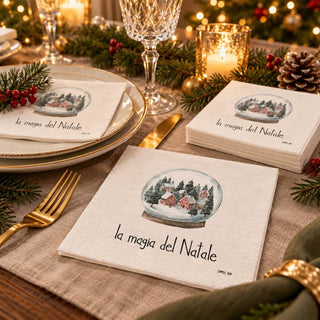 Simple Day Set 20 Tovaglioli in Carta La Magia del Natale 33x33 cm
