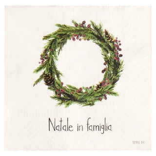 Simple Day Set 20 Tovaglioli in Carta Natale in Famiglia 33x33 cm