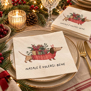 Simple Day Set 20 Tovaglioli in Carta Natale è Volersi Bene 33x33 cm