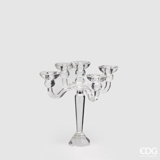 EDG Enzo De Gasperi Portacandele Crystal 5 Braccia H31 cm