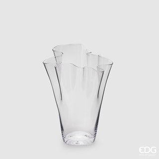 EDG Enzo De Gasperi Drappo Glass Vase H29 cm Transparent
